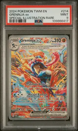 2024 POKEMON TWM EN-TWILIGHT MASQUERADE #214 GRENINJA EX PSA 9 - Image 1