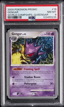 2009 POKEMON WORLD CHAMPIONSHIPS PROMO QUEENGAR #18 GENGAR PSA 8 - Image 1