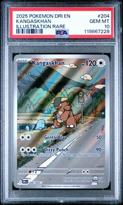 2025 POKEMON DRI EN-DESTINED RIVALS ILLUSTRATION RARE #204 KANGASKHAN PSA 10 - Image 1