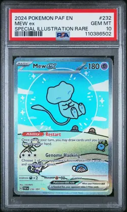 2024 POKEMON PAF EN-PALDEAN FATES SPECIAL ILLUSTRATION RARE #232 MEW EX PSA 10 - Image 1