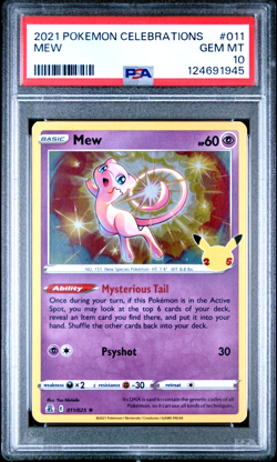 PSA 10 GEM MINT MEW #011 CELEBRATIONS HOLO POKEMON 2021 - Image 1