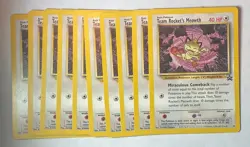 10x Team Rocket's Meowth Black Star Promo 18 Pokemon Card WotC - Image 1
