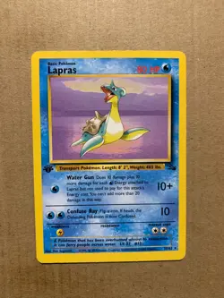 1st Edition Lapras 25/62 Fossil Set - Non-Holo Rare Pokemon Card - LP - Image 1