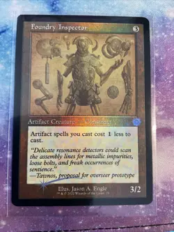FOIL RETRO FRAME SCHEMATIC Foundry Inspector The Brothers' War MTG Magic Card - Image 1