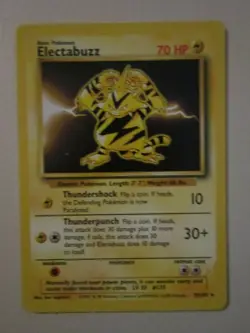 ELECTABUZZ POKEMON CARD 20/102 BASE RARE NON HOLO NEVER PLAYED NM- - Image 3