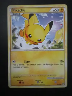 PIKACHU NON HOLO POKEMON CARD 61/90 UNDAUNTED NEVER PLAYED COND NM- - Image 1