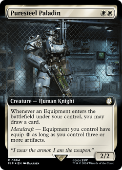 Puresteel Paladin (Extended Art Surge 984) FOIL Fallout PLD Rare CARD ABUGames - Image 1