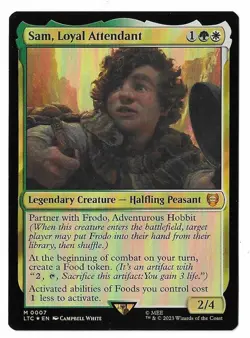 MTG Sam, Loyal Attendant FOIL Lord of the Rings Commander (LTC) #0007 Unplayed - Image 1
