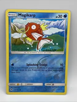 REVERSE HOLO Pokemon Sun & Moon Burning Shadows TCG Card Magikarp 32/147 - Image 1
