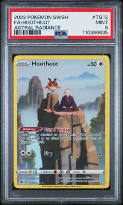 2022 POKEMON SWORD & SHIELD ASTRAL RADIANCE #TG12 FULL ART/HOOTHOOT PSA 9 - Image 1