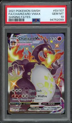 2021 Pokemon SWSH Shining Fates Charizard Vmax SV107/SV122 PSA 10 Gem Mint - Image 1