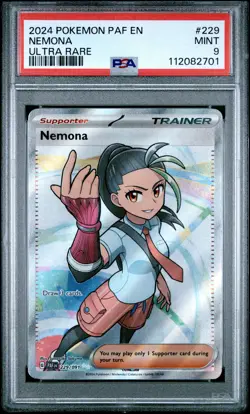 2024 POKEMON PAF EN-PALDEAN FATES ULTRA RARE #229 NEMONA PSA 9 - Image 1