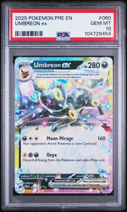 2025 POKEMON PRE EN-PRISMATIC EVOLUTIONS #060 UMBREON EX PSA 10 - Image 1