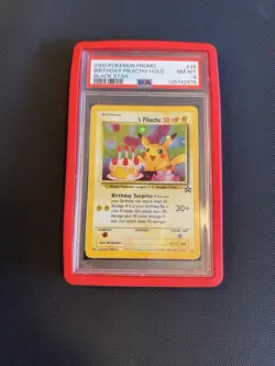 Pokemon 2000 WOTC Promo Black Star Birthday Pikachu Holo #24 PSA 8 New Cert 🧼 - Image 1