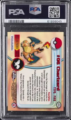 2000 TOPPS CHROME POKEMON T.V. #6 CHARIZARD PSA 10 - Image 2