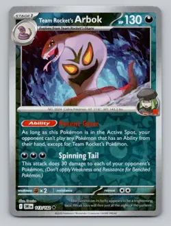 Reverse Holo Team Rocket's Arbok #113/182 Uncommon SV10: Destined Rivals Pokemon - Image 1