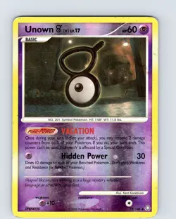 Pokemon TCG Unown [V] Lv.17 D&P Legends Awakened 79/146 Reverse Holo Uncommon MP - Image 1