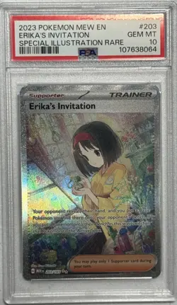 ERIKA'S INVITATION - PSA 10 - POKEMON MEW EN-151 SPECIAL ILLUSTRATION RARE #203 - Image 1