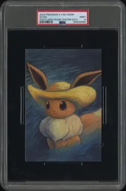 2023 POKEMON X VAN GOGH POSTCARD POKEMON CENTER EXCLUSIVE EEVEE PSA 9 - Image 1