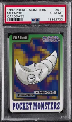 1997 POCKET MONSTERS CARDDASS #011 METAPOD PSA 10 - Image 1