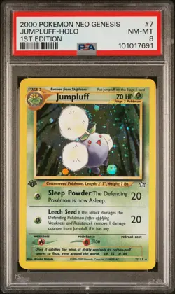 2000 POKEMON NEO GENESIS 1ST EDITION #7 JUMPLUFF-HOLO PSA 8 - Image 1
