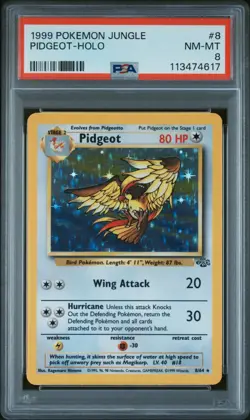 1999 POKEMON JUNGLE #8 PIDGEOT-HOLO PSA 8 - Image 1