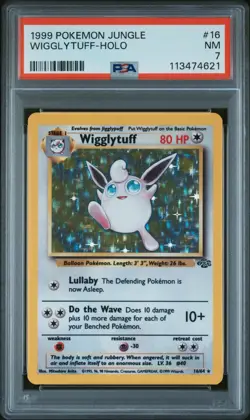 1999 POKEMON JUNGLE #16 WIGGLYTUFF-HOLO PSA 7 - Image 1