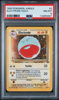 1999 Pokemon Jungle #2 Electrode Holo PSA 8 - Image 1