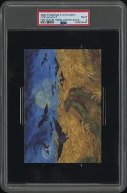 2023 POKEMON X VAN GOGH POSTCARD POKEMON CENTER EXCLUSIVE CORVIKNIGHT PSA 9 - Image 1