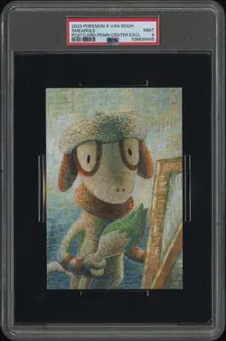 2023 POKEMON X VAN GOGH POSTCARD POKEMON CENTER EXCLUSIVE SMEARGLE PSA 9 - Image 1