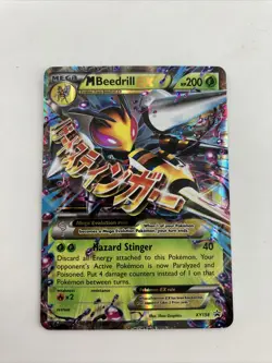 M Beedrill EX XY158 HP/MP XY Black Star Promo Heavily Played Pokemon Card Mega - Image 1