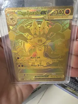 Mega Lucario EX 188/132 Hyper Rare Mega Evolutions NM Pack Fresh Gold Card - Image 1