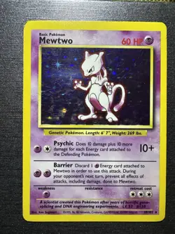 Mewtwo Pokemon Trading Card Game Base Set 1999 Holo Rare #10/102 - Image 1