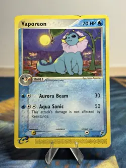 Vaporeon Non Holo Rare 25/100 EX Sandstorm E Reader Series Vintage Pokemon Card - Image 1