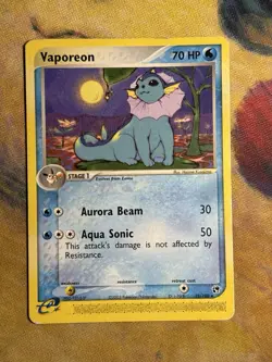 Vaporeon Non Holo Rare 25/100 EX Sandstorm E Reader Series Vintage Pokemon Card - Image 2