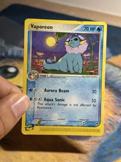 Vaporeon Non Holo Rare 25/100 EX Sandstorm E Reader Series Vintage Pokemon Card - Image 3