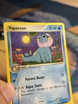 Vaporeon Non Holo Rare 25/100 EX Sandstorm E Reader Series Vintage Pokemon Card - Image 5