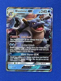 Pokemon 3 Card Set | Full Art Blastoise GX, Wartortle, Squirtle | Near Mint - Image 3
