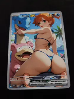 Pokemon Misty Trainer Lapras Slowbro Waifu Full Art Custom Trading Card Fan Art - Image 1