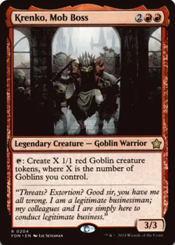 MTG Krenko, Mob Boss Normal NM Foundations Magic 204 - Image 1