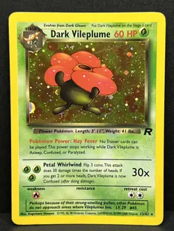 Dark Vileplume 13/82 Team Rocket Unlimited Holo Rare Pokemon TCG WOTC - LP - Image 1