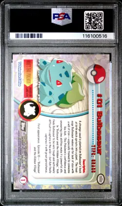 1999 TOPPS POKEMON TV FOIL #1 BULBASAUR PSA 10 - Image 2