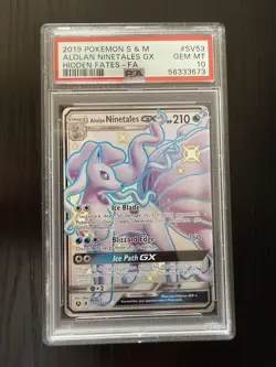 Pokemon PSA 10 Alolan Ninetales GX SV53/SV94 Sun & Moon Hidden Fates Shiny Vault - Image 1