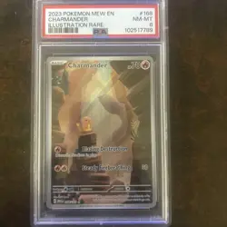 2023 POKEMON MEW EN-151 ILLUSTRATION RARE #168 CHARMANDER PSA 8 - Image 1