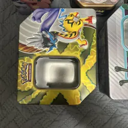 Pokemon 9 Empty Tins, 3 Greninja Binders, And Stickers Lot - Image 2