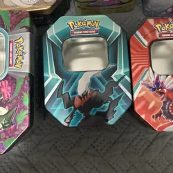 Pokemon 9 Empty Tins, 3 Greninja Binders, And Stickers Lot - Image 4