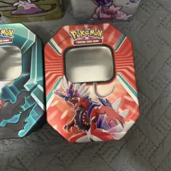 Pokemon 9 Empty Tins, 3 Greninja Binders, And Stickers Lot - Image 5