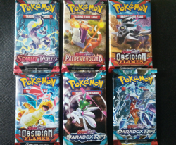 Pokemon! 6x Scarlet & Violet Booster Packs Unweighed - Paldea Evolved, Paradox, - Image 1