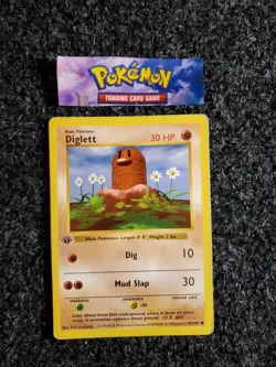 Diglett 47/102 1st Edition Shadowless Base Set 1999 Pokemon WOTC TCG PL-LP - Image 1