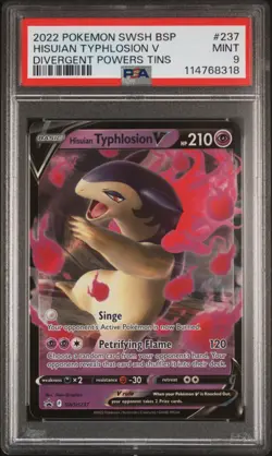 2022 POKEMON SWSH BLACK STAR PROMO #237 HISUIAN TYPHLOSION V PSA 9 - Image 1